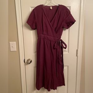 Grae Cove Immy linen midi wrap dress with pockets new without tags